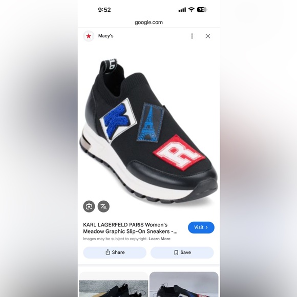 Karl Lagerfeld Black Sneakers with Blue and Red Accents - Picture 14 of 14